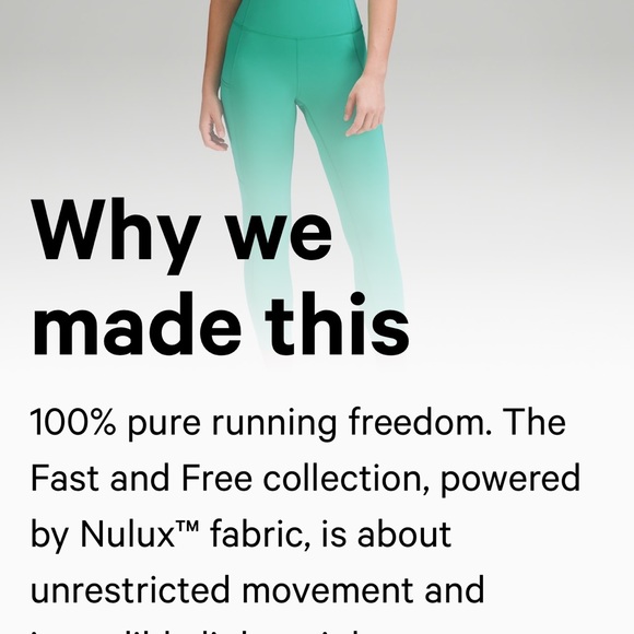 Lululemon Athletica Fast & Free High rise crop 23” perfect condition - Picture 6 of 12